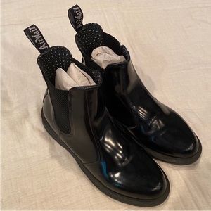 Dr. Martens Air Wair Flora in Black Polished Smooth Women’s 10